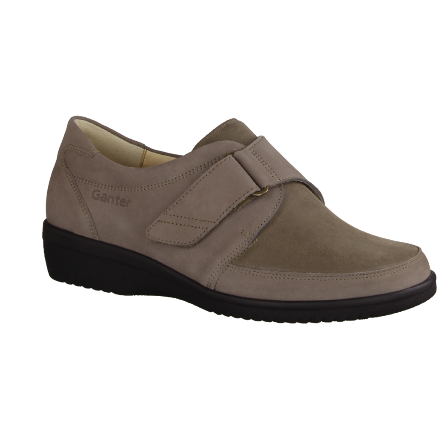 Ganter Inge 204722-940 bequemer Slipper, Damen, Leder, Grau, Breit, sensitiv -